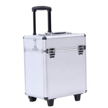 Songmics® leicht trolley Kosmetikkoffer für gepäck hartschale mit 2 rolls silber JHZ12S -