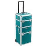 Trolley 2 Rad Pilotenkoffer türkis Alu Rahmen Koffer Beauty Case - Teleskop -