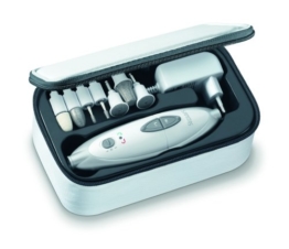 Sanitas SMA 35 elektrisches Maniküre-/ Pediküre-Set, mit 7 Nagelpflege-Aufsätzen, weiß/silber - 1